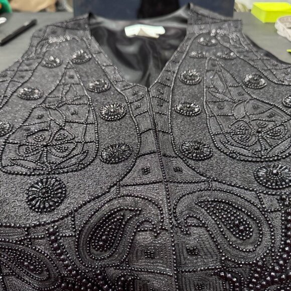 Liz Claiborne Womens Silk Beaded Fairy Waistcoat Vest Whimsigoth Witchy (Size M) - Picture 1 of 16